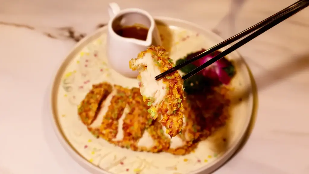 rainbow chicken fillet with Japanese curry sauce
